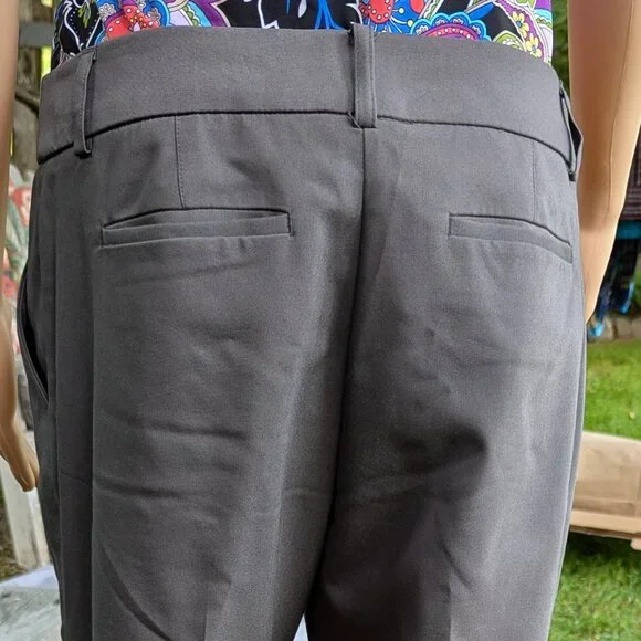 Midrise Modern Fit Straight-Leg Dress Pants Slacks Grey - Picture 4 of 5